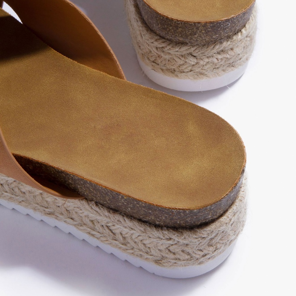 NEW🔥 Espadrille Slide Wedge Sandals Flat Platform - Picture 6 of 8